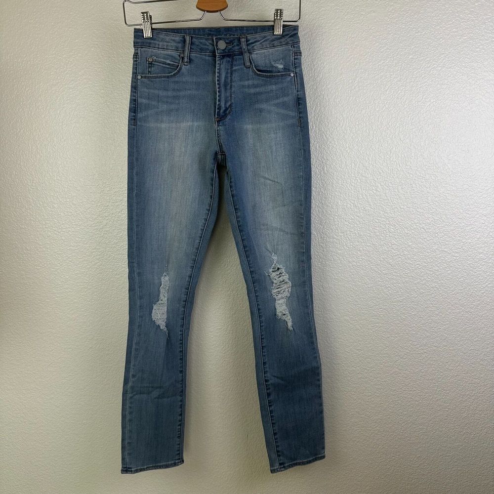 Articles Of Society Jeans Women's Blue Skinny Stretch Denim Distressed